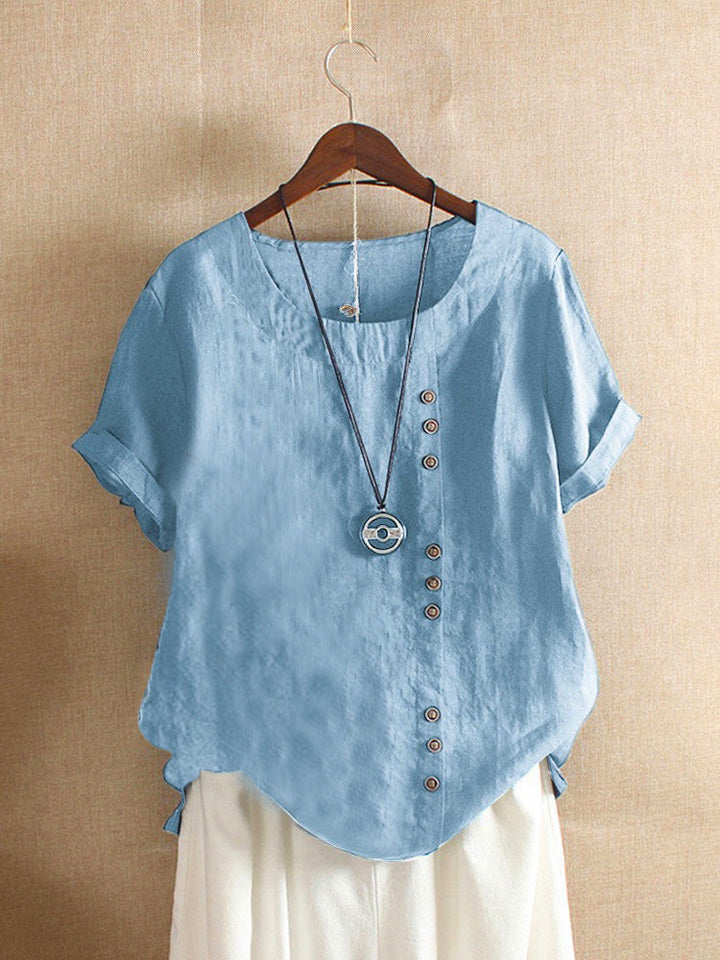 Einfache T-Shirt mit kurzen Ärmeln und rundem Hals – Samantha