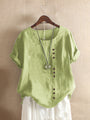 Einfache T-Shirt mit kurzen Ärmeln und rundem Hals – Samantha