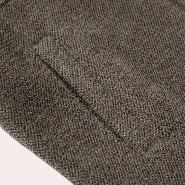 Grauer Wollstoff, Nahaufnahme, Textur, weiches Material, Bekleidungsdesign, hochwertiger Stoff.