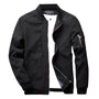 Schwarze Herren-Sommerjacke, Reißverschluss, Bomberstil, leicht, modisch, Freizeitkleidung.