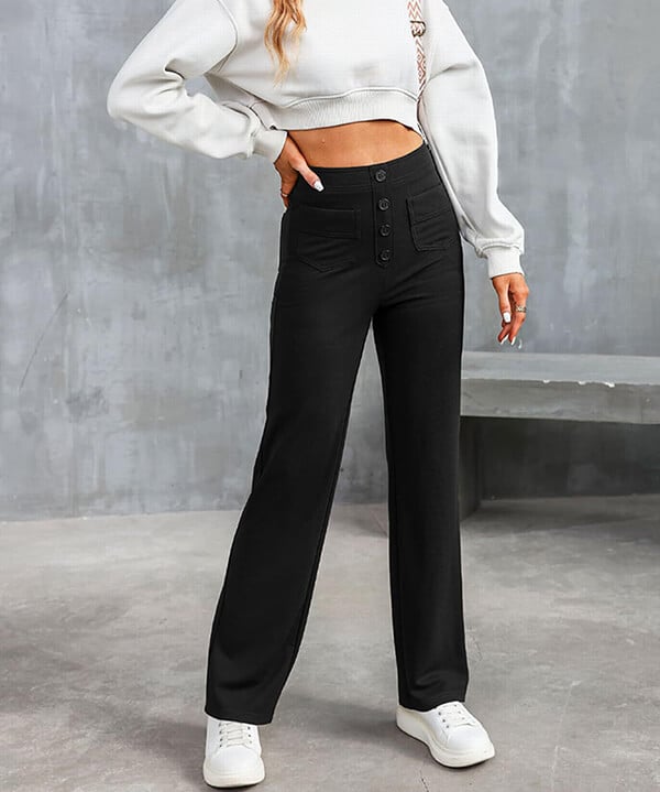Elastische Hohe Taille Damenhose - Isabeau