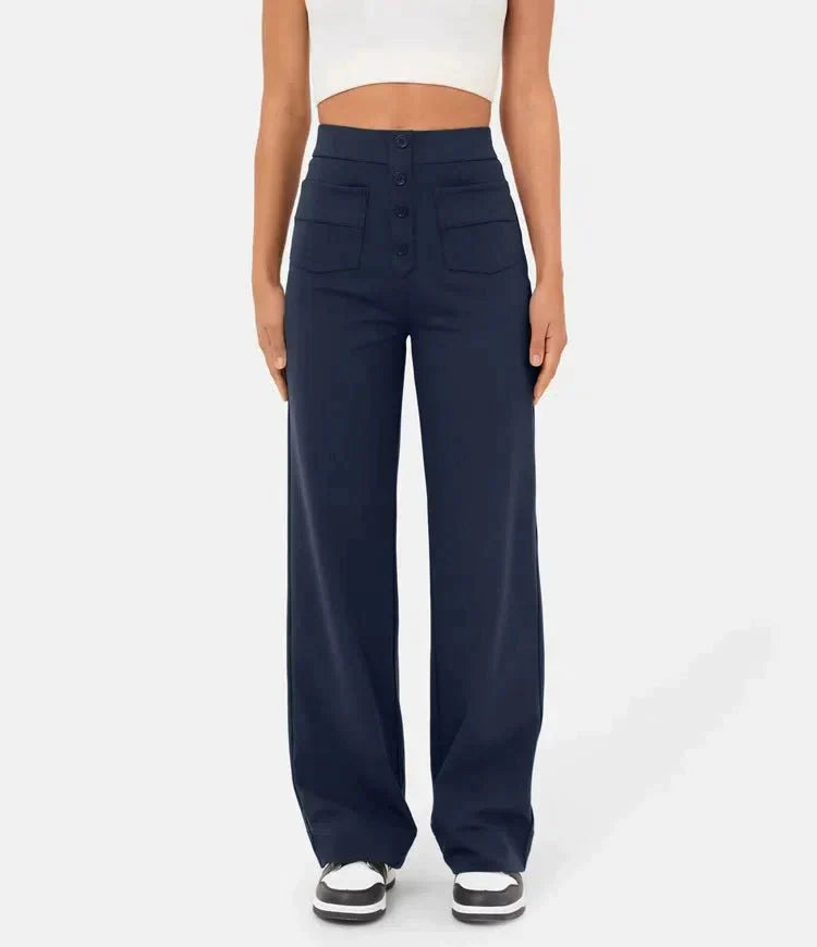 Elastische Hohe Taille Damenhose - Isabeau