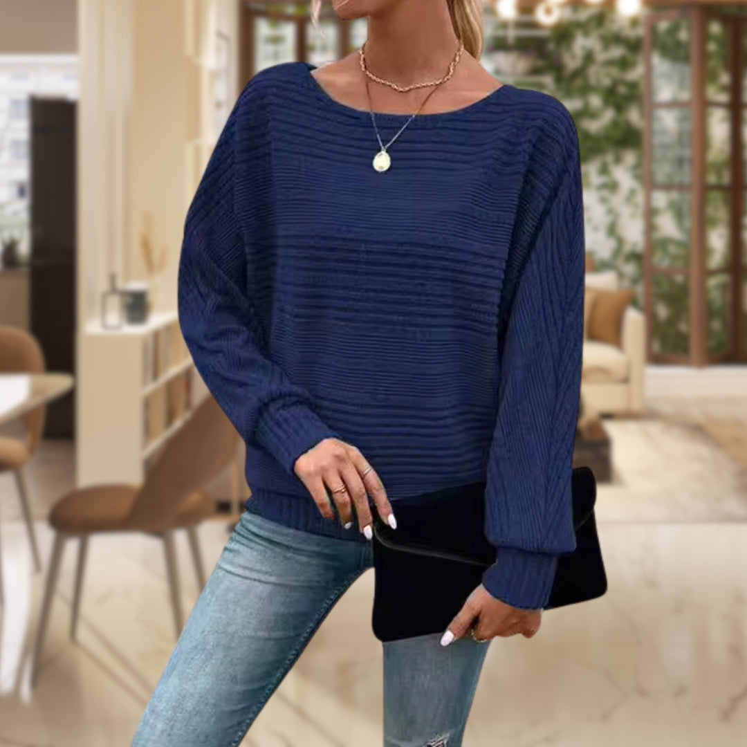 Gestreifter Damen Strickpullover – Zorine