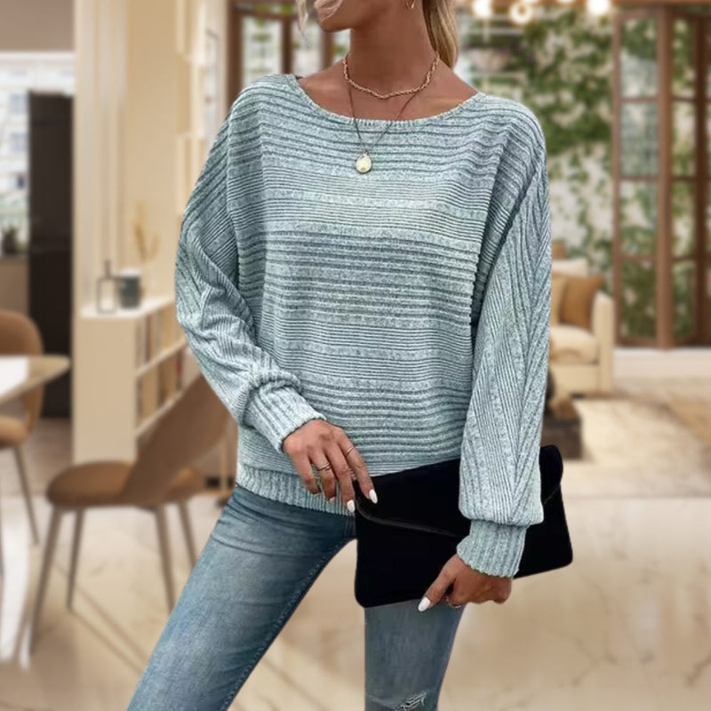 Gestreifter Damen Strickpullover – Zorine