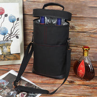 Isolierte 2-Flaschen-Weinkühltasche mit verstellbarem Gurt
