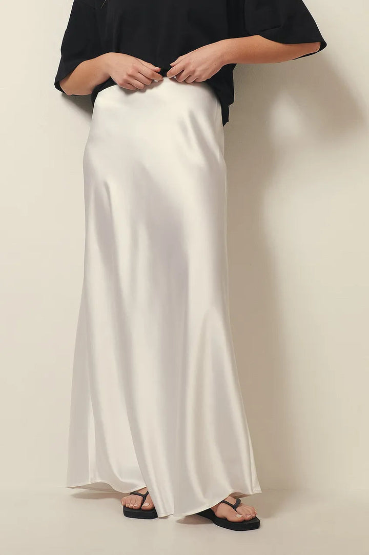 Hohe Taille Satinrock – Leona