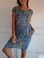 Bequemes Kleid mit Rundhalsausschnitt – Valentina