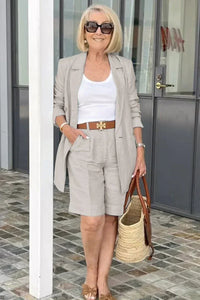 Trendy Damen Leinen Sommeranzug – Camille
