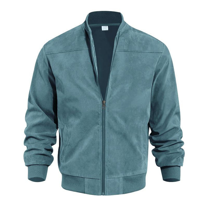 Leichte Herren Übergangsjacke im Wildleder-Look mit Stehkragen – Damian
