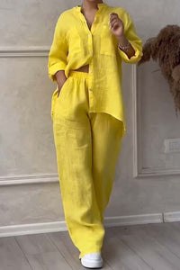 Zweiteiliges Leinen Damen Sommeroutfit – Alina