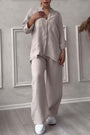 Zweiteiliges Leinen Damen Sommeroutfit – Alina