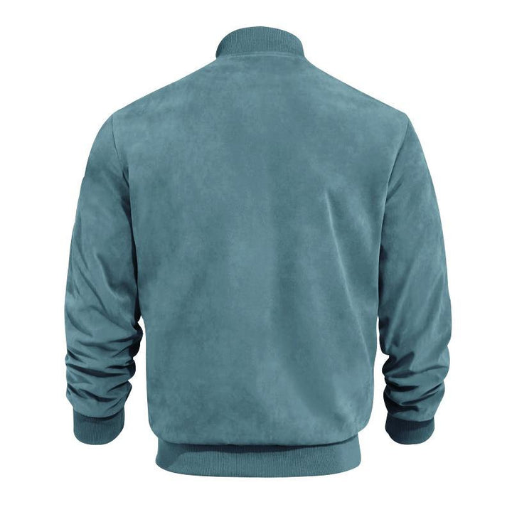 Leichte Herren Übergangsjacke im Wildleder-Look mit Stehkragen – Damian