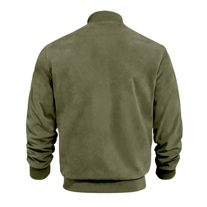 Leichte Herren Übergangsjacke im Wildleder-Look mit Stehkragen – Damian