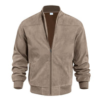 Leichte Herren Übergangsjacke im Wildleder-Look mit Stehkragen – Damian