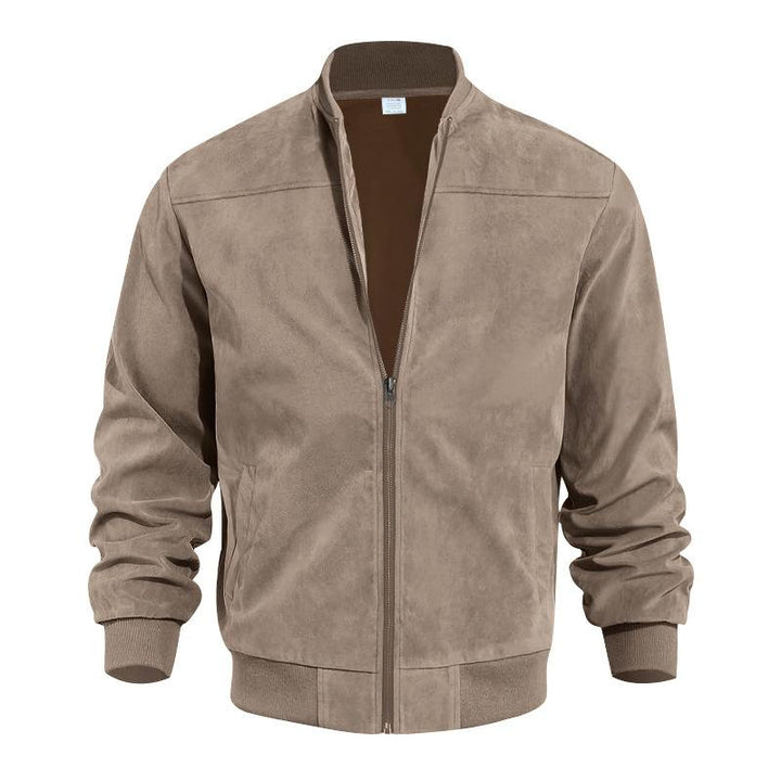 Leichte Herren Übergangsjacke im Wildleder-Look mit Stehkragen – Damian