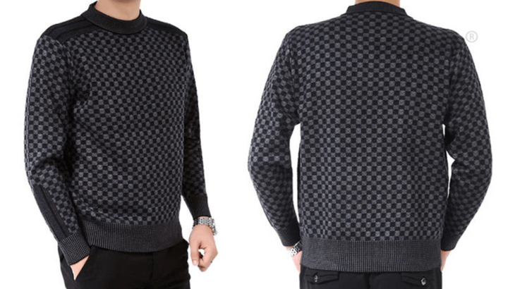 Herren-Pullover mit Karo-Strickmuster – Fabian