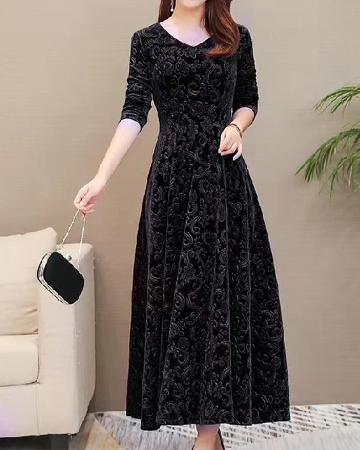 Midikleid mit A-Linie & V-Ausschnitt – Amara