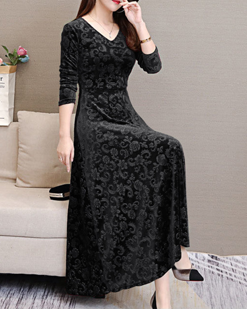 Midikleid mit A-Linie & V-Ausschnitt – Amara