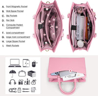 Wasserdichte Laptop-Tasche aus PU-Leder mit multifunktionalem Design für Damen