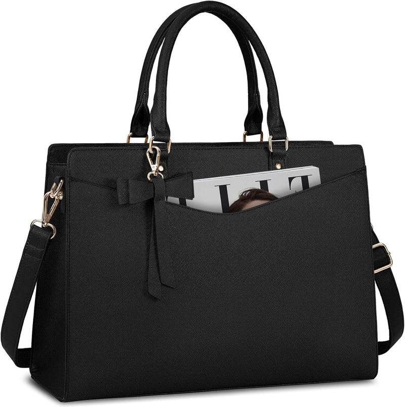 Wasserdichte Laptop-Tasche aus PU-Leder mit multifunktionalem Design für Damen