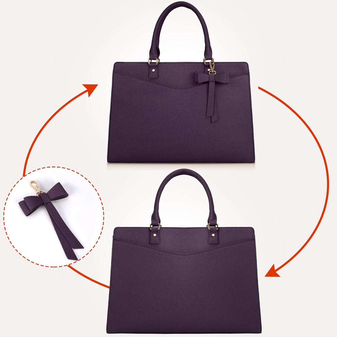 Wasserdichte Laptop-Tasche aus PU-Leder mit multifunktionalem Design für Damen