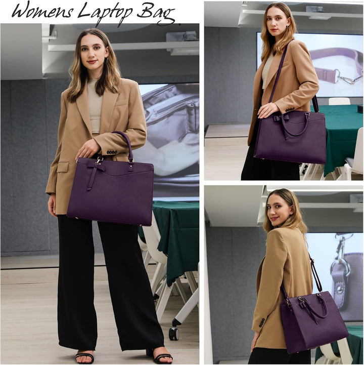 Wasserdichte Laptop-Tasche aus PU-Leder mit multifunktionalem Design für Damen