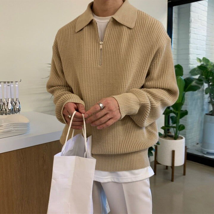 Herren Sweatshirt mit Reißverschluss-Kragen – Jonas