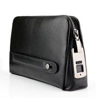 Herren Leder Anti-Diebstahl Clutch mit Fingerabdruckschloss – Schwarzblau