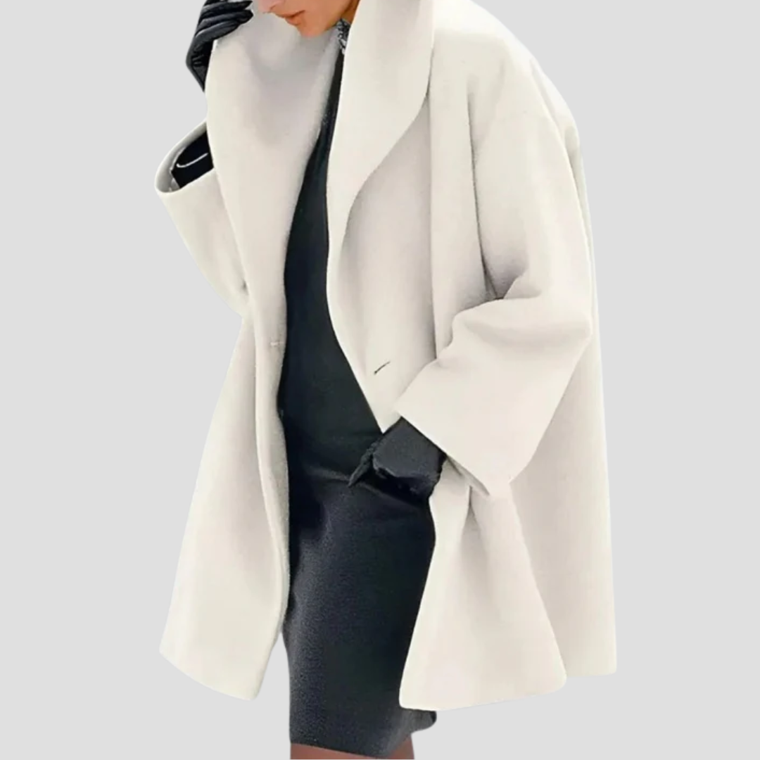 Damen Wollmantel mit Kapuze – Arvella