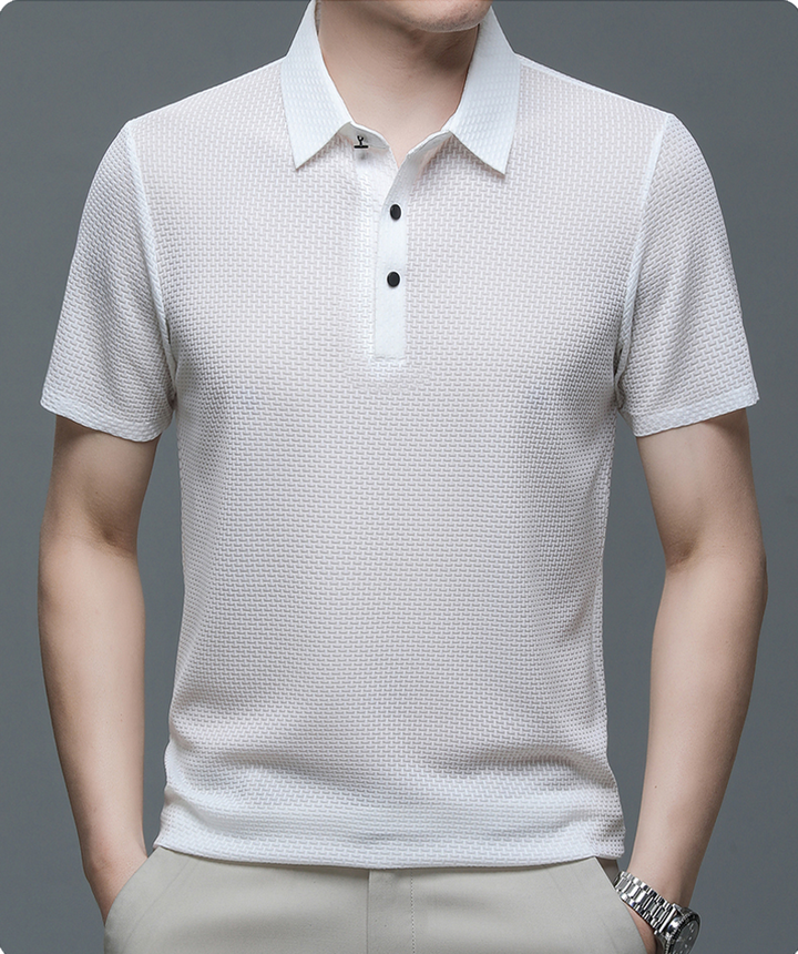 Herrenpolo aus atmungsaktivem Mesh – Matteo