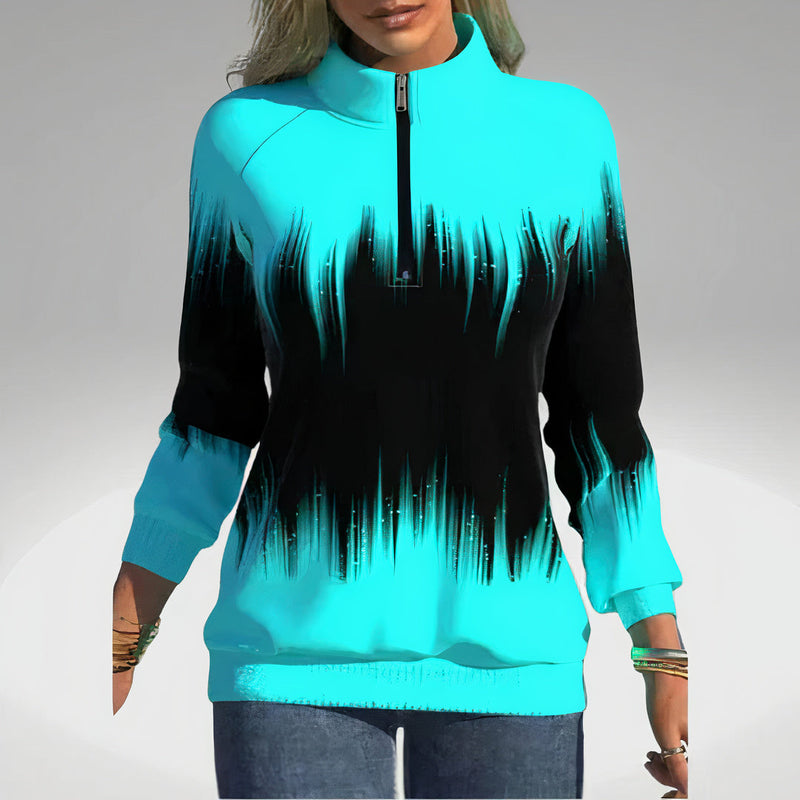 Damen Sweatshirt mit Reißverschlusskragen – Elvira
