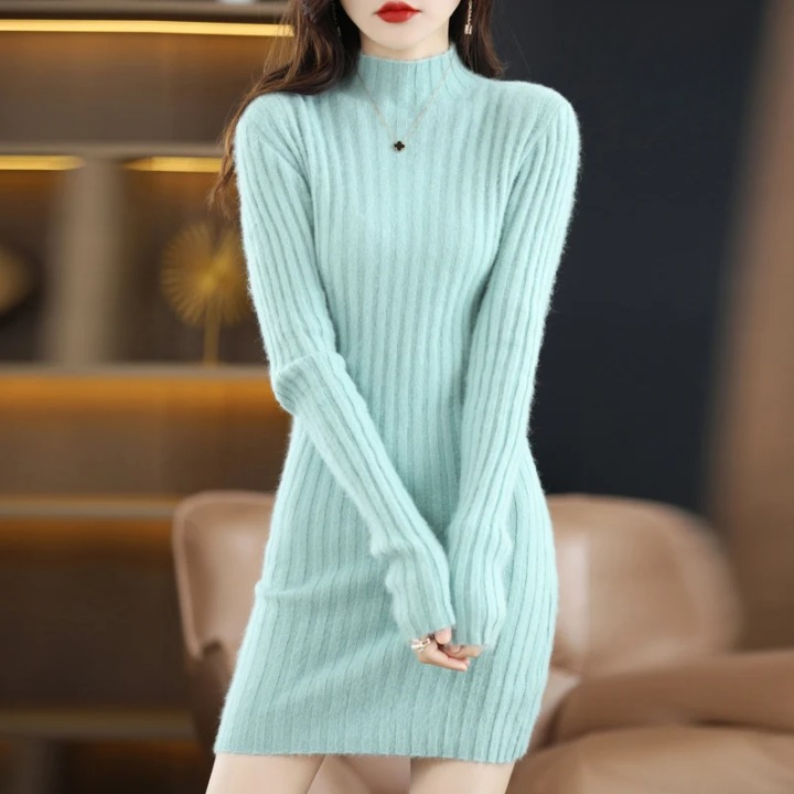 Strickkleid Herbst mit Kragen – Noëlle
