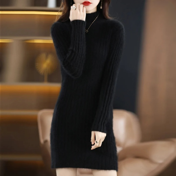 Strickkleid Herbst mit Kragen – Noëlle