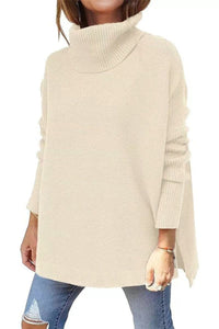 Warme locker sitzende Damenpullover mit Rollkragen - Amara