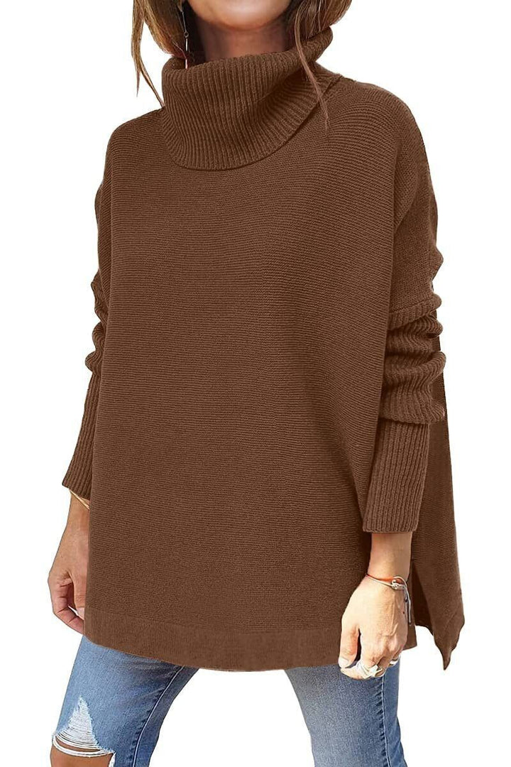 Warme locker sitzende Damenpullover mit Rollkragen - Amara