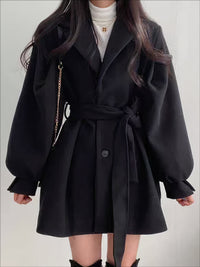 Damen Wolljacke mit Gürtel – Elvira
