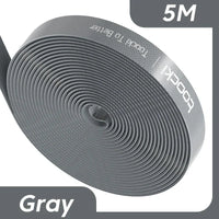 Toocki Kabel-Organizer, Drahtwickler, USB-Kabelmanagement, Schutz für Kopfhörer, Maus, Kabelbinder, Telefonzubehör für iPhone, Samsung-5M Gray-State of Style