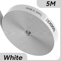 Toocki Kabel-Organizer, Drahtwickler, USB-Kabelmanagement, Schutz für Kopfhörer, Maus, Kabelbinder, Telefonzubehör für iPhone, Samsung-5M White-State of Style
