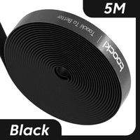 Toocki Kabel-Organizer, Drahtwickler, USB-Kabelmanagement, Schutz für Kopfhörer, Maus, Kabelbinder, Telefonzubehör für iPhone, Samsung-5M Black-State of Style