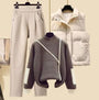 3-Teiliges Damen Herbstset Hose, Weste und Pullover – Amira Herbstzauber Edition