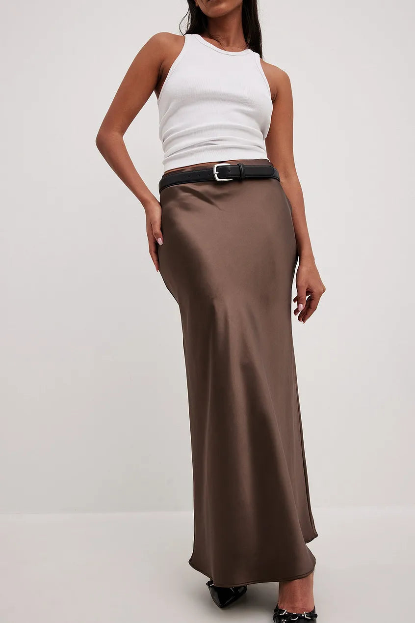 Hohe Taille Satinrock – Leona