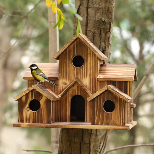 Funktionelles Holz-Nistkastenhaus für Gartenvögel – Nestora