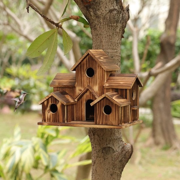 Funktionelles Holz-Nistkastenhaus für Gartenvögel – Nestora