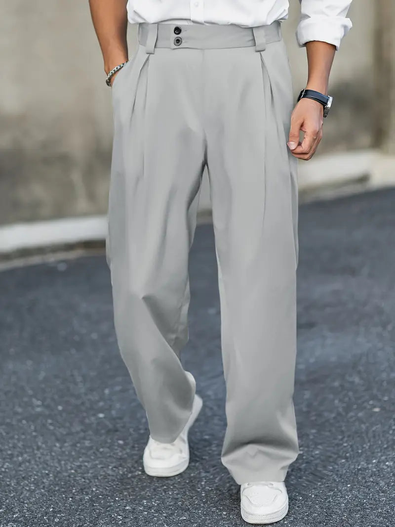 Locker geschnittene Hose mit Bundfalten – Matteo