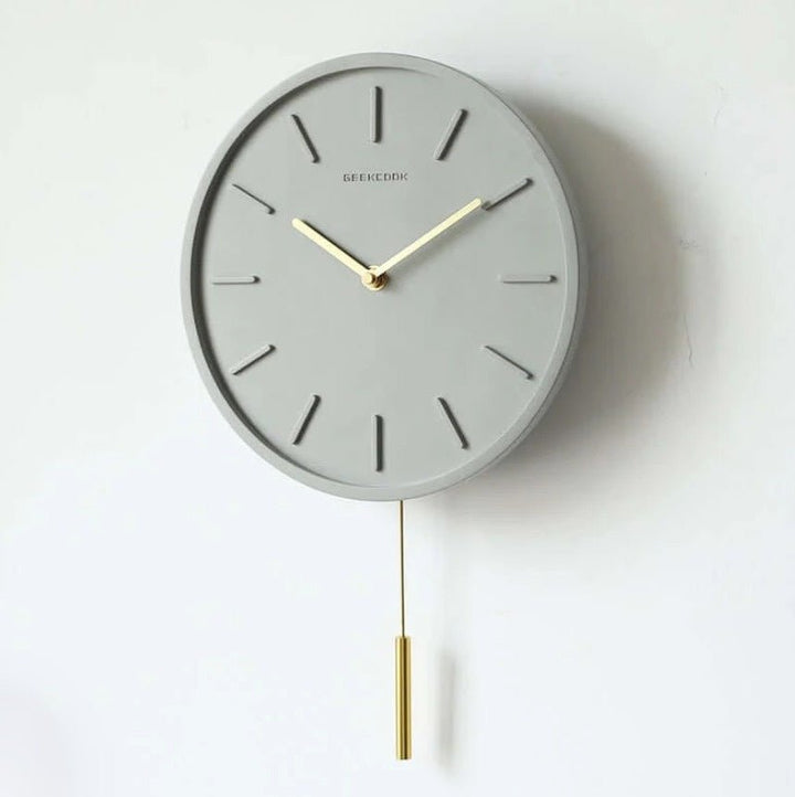 Zement Wanduhr mit Metallpendel - Tundra