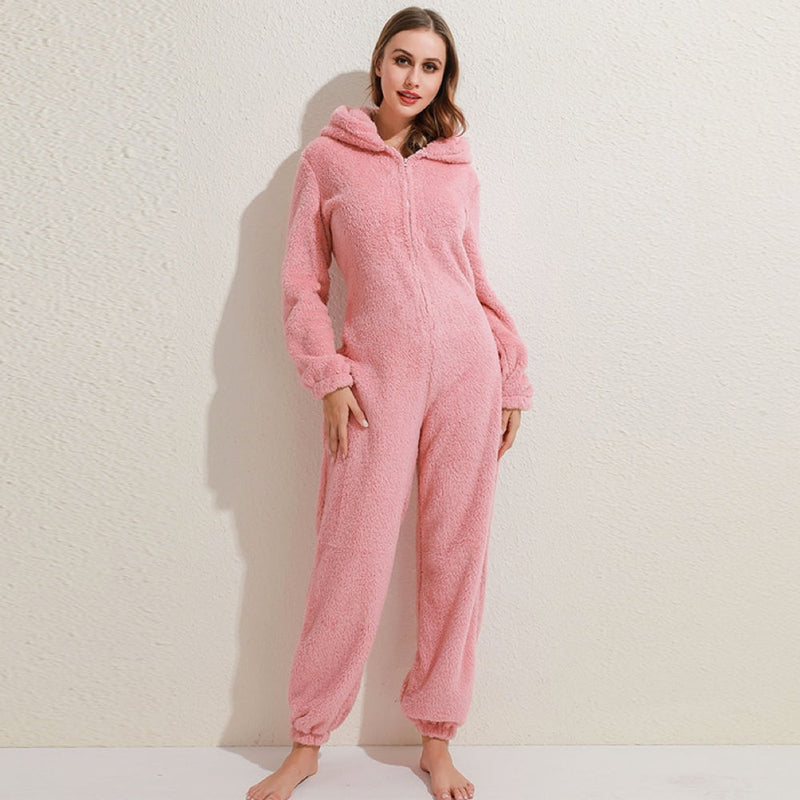 Superweicher Fleece-Overall mit Bärenohren – BearHug