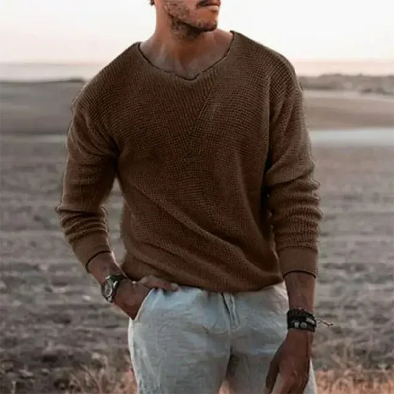 Warmer Herren Strickpullover mit Langarm – Sigfried