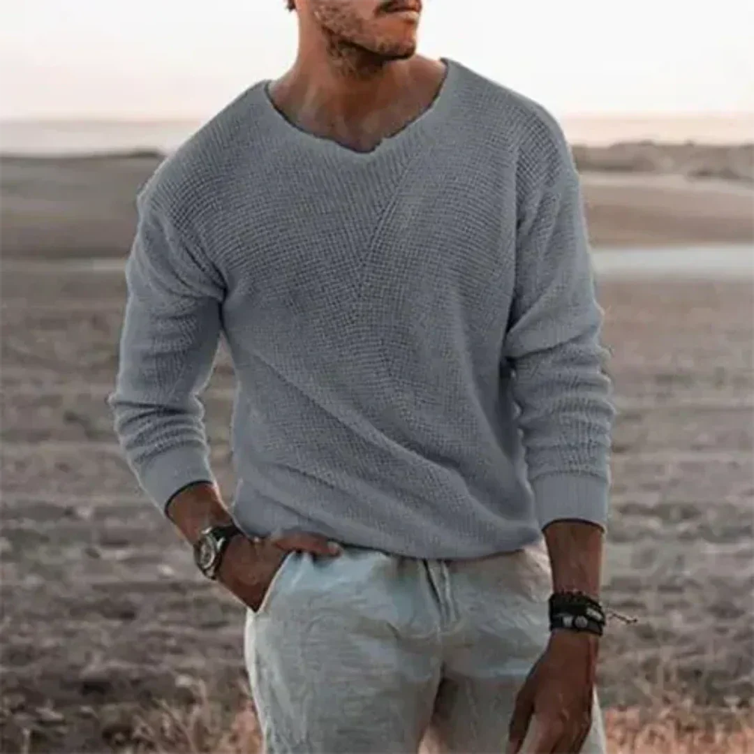 Warmer Herren Strickpullover mit Langarm – Sigfried