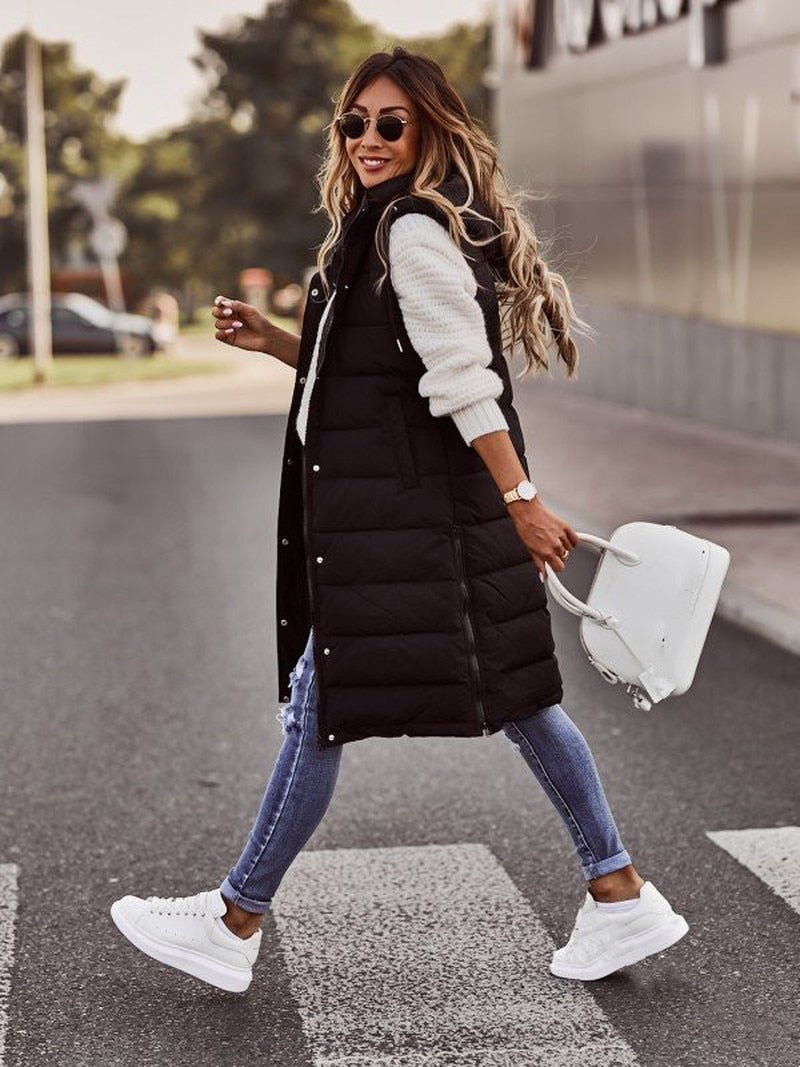 Bequemer, knielanger Damen-Bodywarmer – Livia