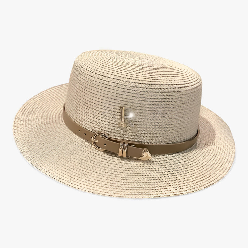 Damen Strohhut mit flacher Krone – Aurelle
